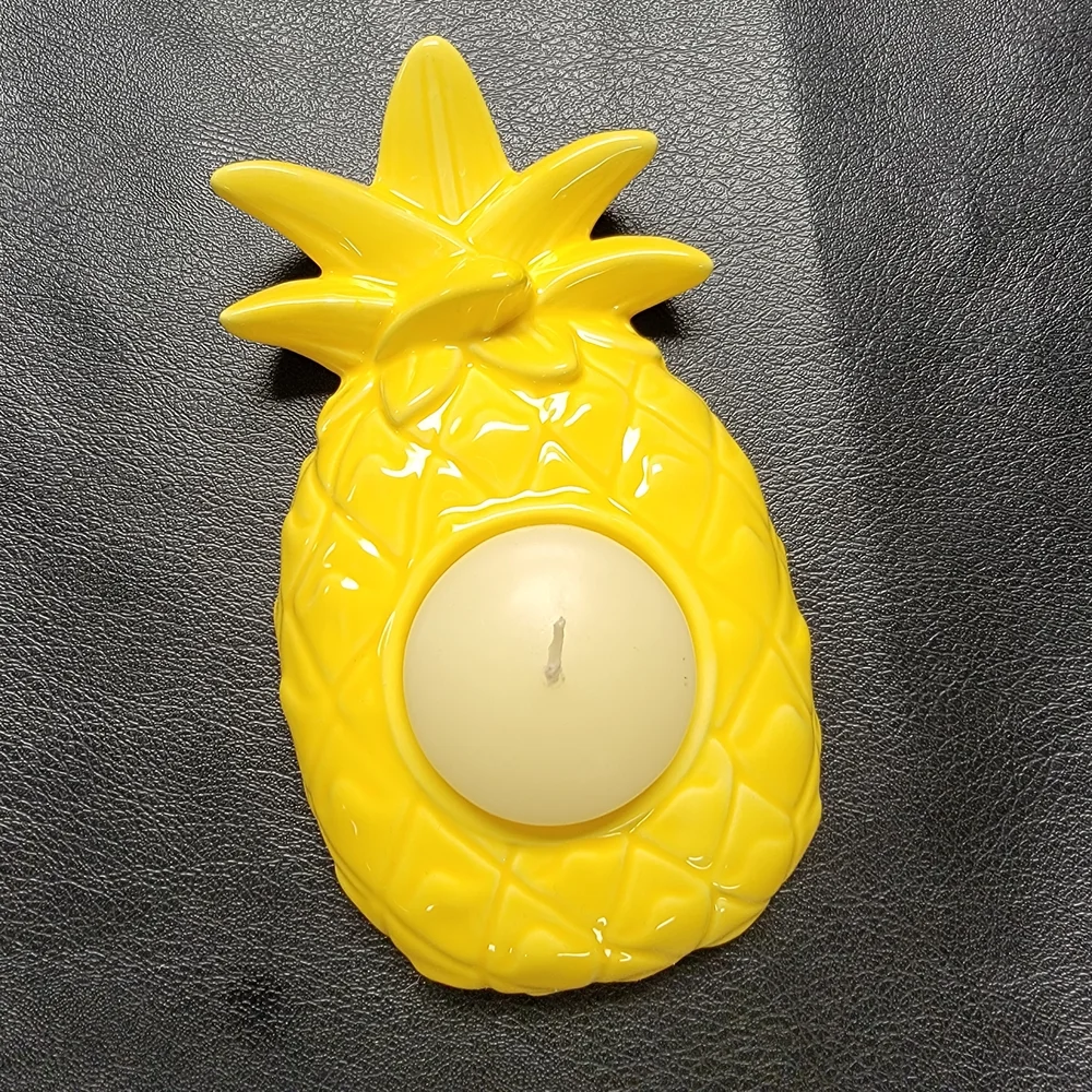 Yellow Pineapple Candle Holder